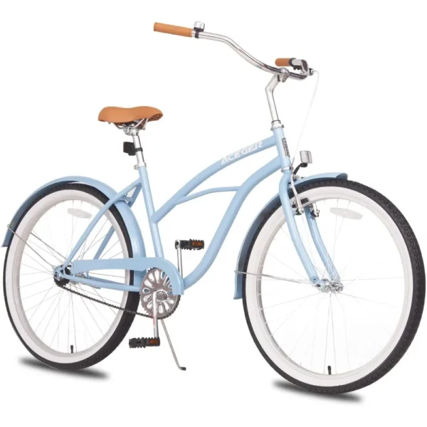 24 26 Inch Women Beach Cruiser Bike, Single Speed and 7 Speed, Adult Hybrid Bike Commuter Bicycle, Hi-Ten Steel Frame