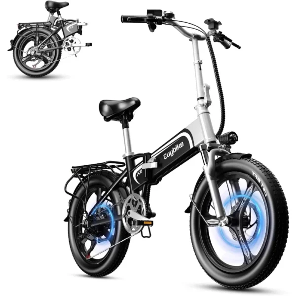 1000W Folding Electric Bike for Adults,30mph Max Speed,20" 3 Fat Tire Electric Mountain E Bike with 7-Speed,Commute Beach Snow