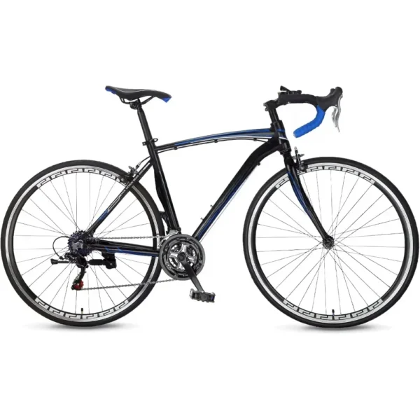 21 Speed Road Bike with Light Aluminum Alloy Frame, 700C Wheelwith Dual Disc/V Brakes, Adult Faster Racing Road Bike