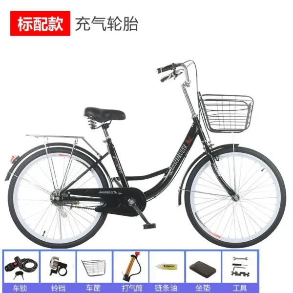 24-Inch 26 Women's Adult Solid Lady Retro Adult Student Princess City Bicycle Idyllic Bike - Image 5