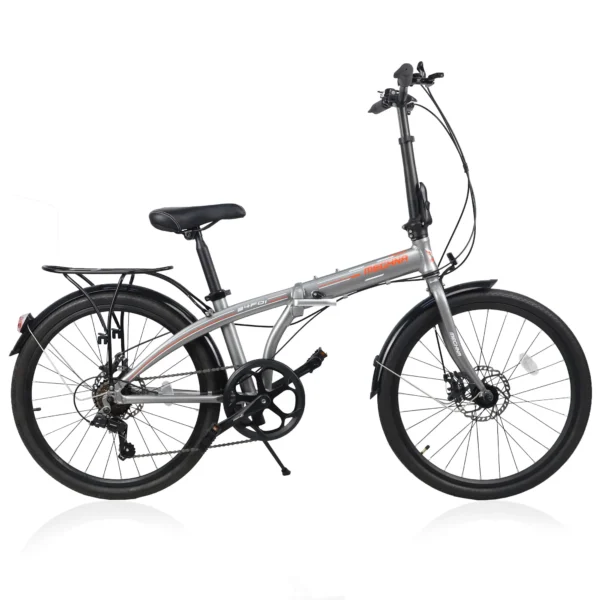 24 Inch Folding Bike Fold Up Bikes for Adults 7 Speeds Fold Bicycle Lightweight Aluminium Alloy Foldable Cycle - Image 2