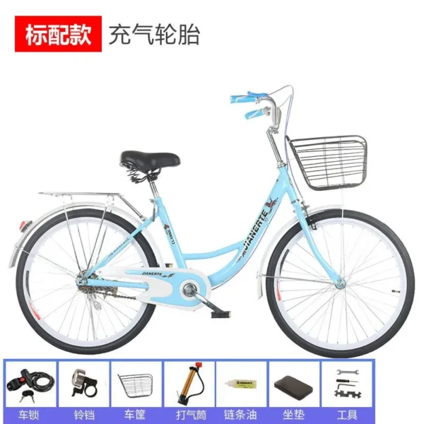 24-Inch 26 Women's Adult Solid Lady Retro Adult Student Princess City Bicycle Idyllic Bike - Image 4