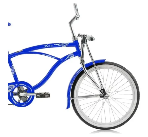 20 In. Beach Cruiser Lowrider Coaster Brake Single Speed Bicycle Bike With Banana Seat Stainless Steel Spokes - Image 2