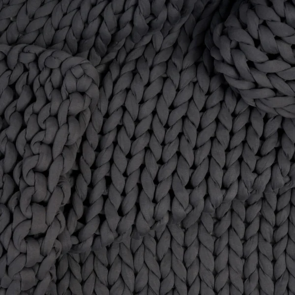 Cotton Knitted Weighted Blanket - Asteroid Grey -25 lbs (48"x72") - Image 3