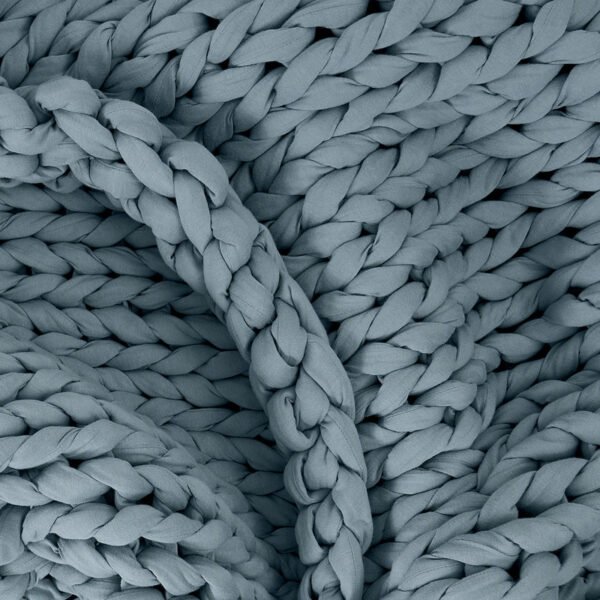 Cotton Knitted Weighted Blanket - Blue Spruce - 15 lbs (40"x72") - Image 2