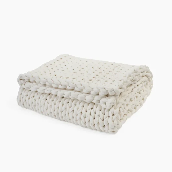 Cotton Knitted Weighted Blanket - Cloud White - 20 lbs (45"x72")