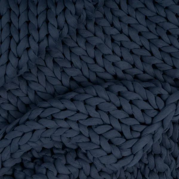 Cotton Knitted Weighted Blanket - Midnight Blue - 25 lbs (48"x72") - Image 3