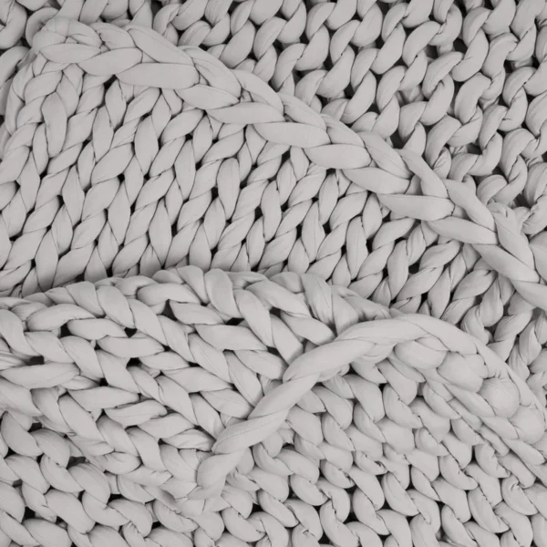 Cotton Knitted Weighted Blanket - Moonstone Grey - 15 lbs (40"x72") - Image 3