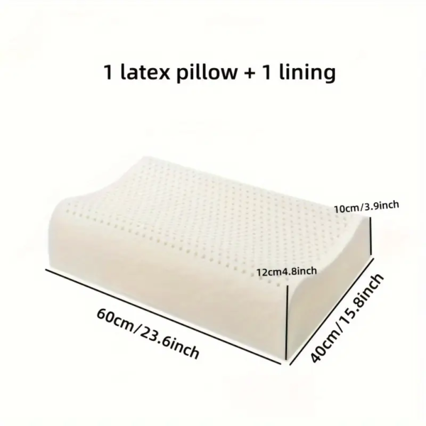 Curved Neck Protection Breathable Deep Sleep Latex Pillow - Image 2